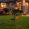 Doces ou Travessuras Acentos para Jardim Externo Halloween Luminária Solar de Estaca para Jardim, Gato Preto Abóbora na Lua Crescente com Lanterna Pendurada para Decoração de Caminho Assustador,
