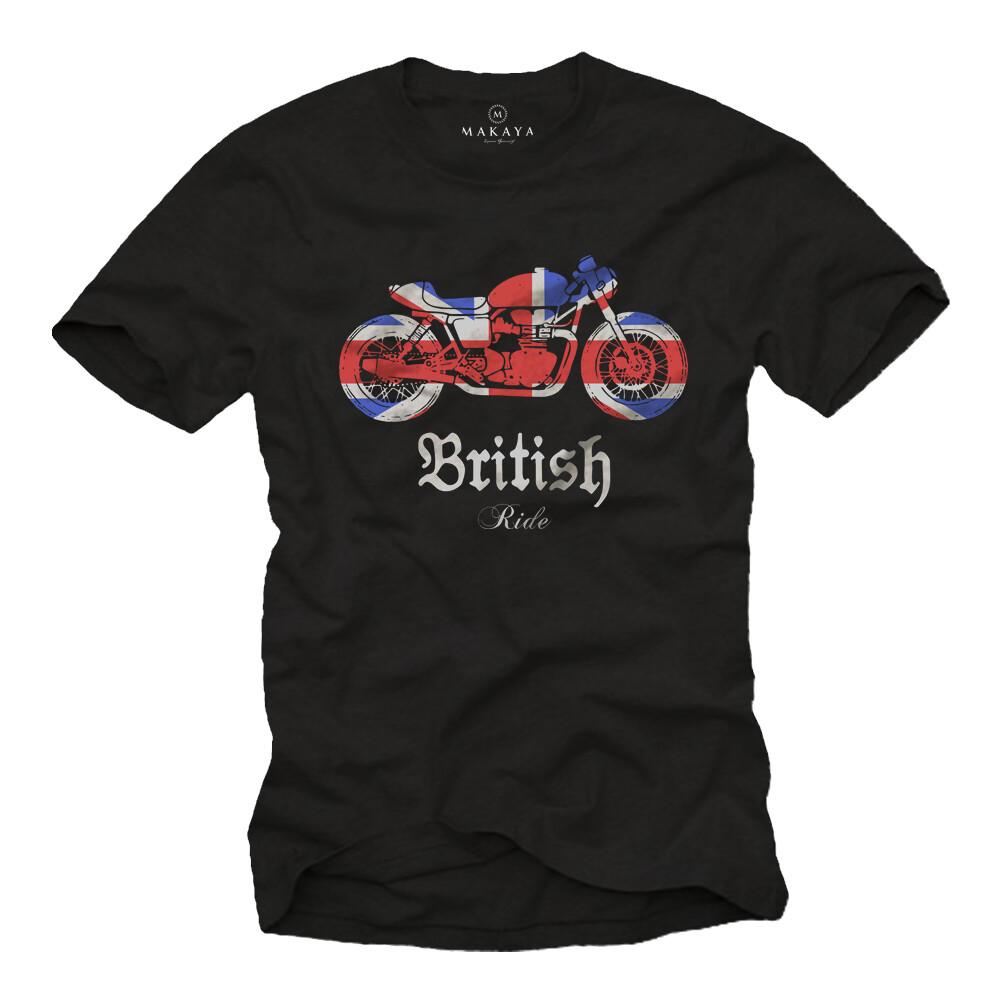 Mens Union Jack Flag England T-Shirt UK Gifts For Men Black S-5XL- XL