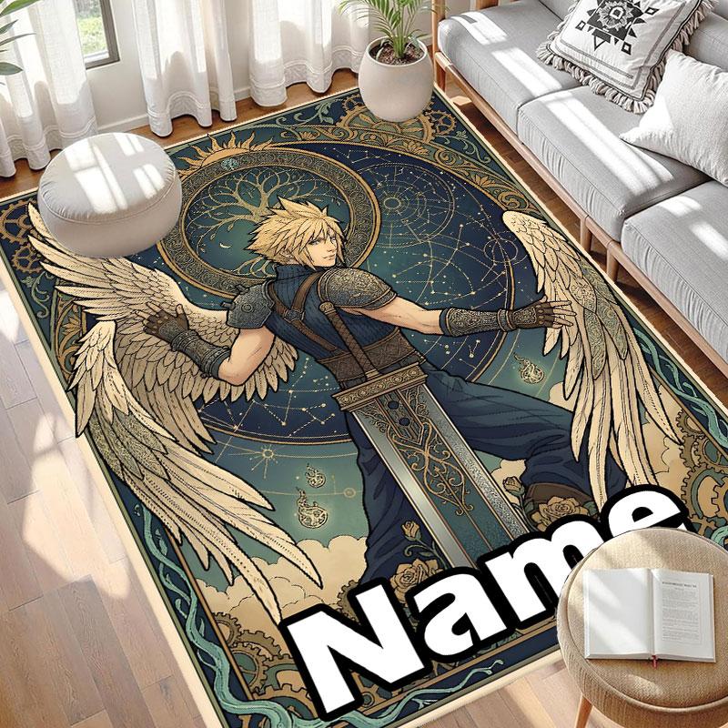 Custom Name Personalized Final Fantasy Print Carpet, Versatile Home Decor Rug, for Playroom, Apartment, Balcony, Entryway, Hallway Gift