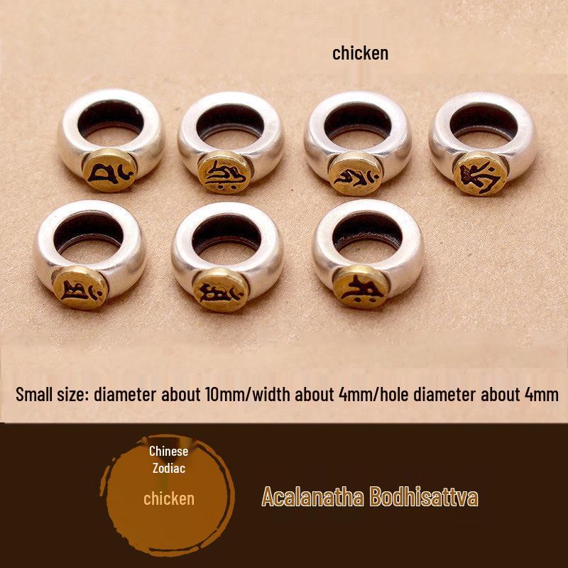 Twelve Zodiac Sanskrit Bracelet with Eight Guardian Deities Runes - Beaded Hand String Ornaments.