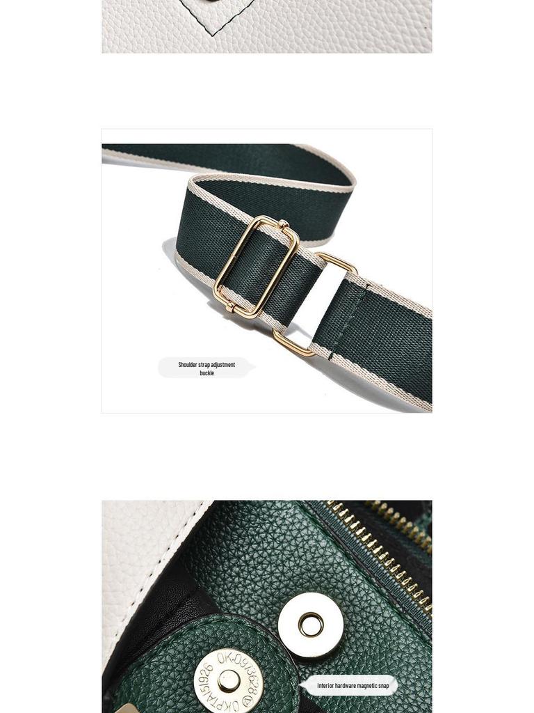 Women's Mini Bucket Bag: Lychee Pattern, Color Block Shoulder Crossbody Bag (2025 Trend)