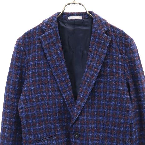 unused HIGH STREET Check Pattern tailored jacket S Bluish Men's Used
