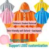 Children's Waterproof Raincoat with Face Protection for Primary School Boys and Girls, Easy On/Off, Ideal for Classes & Activities.