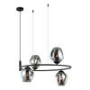 Roxane 4 E27 Black Pendant Lamp Italux Mdm-4046-4 Bk+Sg
