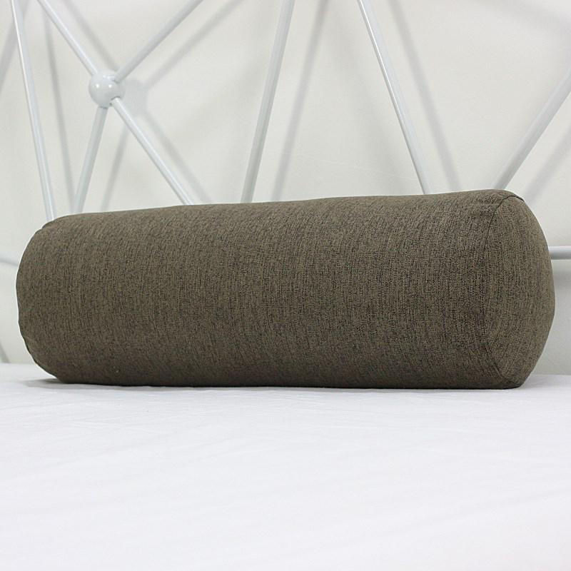 

Однотонная хлопково-льняная цилиндрическая подушка-валик - Съемная, моющаяся поясничная поддержка для дивана, кровати или офиса. 10x40cm (Pearl Cotton Core) кофейный