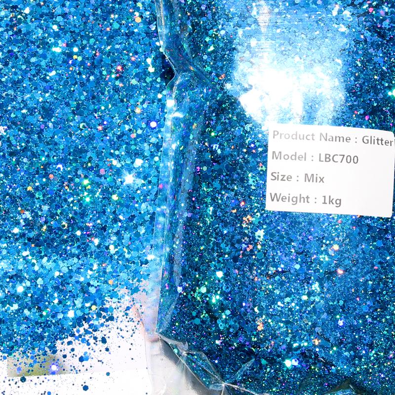 PET Bulk Holographic Glitter 1KG Mixed Chunky Glitter Powder for Crafts