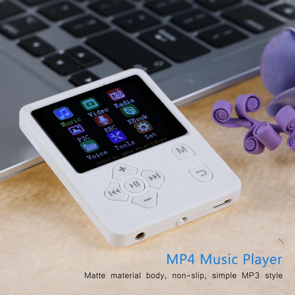Thin Lightweight Portable Color Screen HiFi MP3 MP4 Music Player USB2.0 Cross Button White