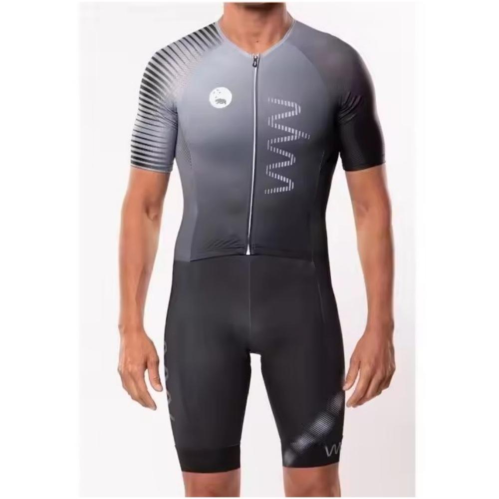 Summer short-sleeved triathlon onesie cycling suit sweat-absorbing breathable outdoor sports road mountain bike onesie