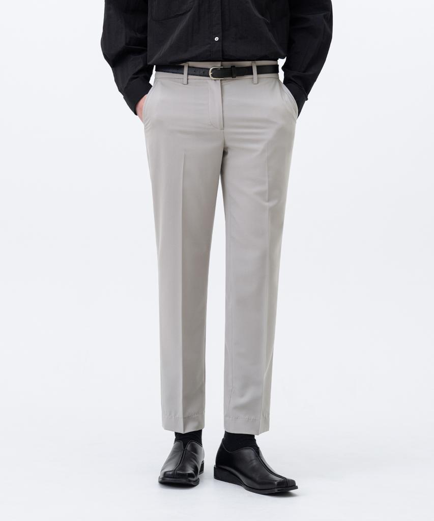 LEMAIN SECOND Minimal Tapered Hidden Banding Slacks [Light Gray]