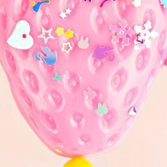 Strawberry Squeeze Toy with Sequins Realistic Strawberry Shape Stress Ball Slow Rebound Simulation Fruit Sensory Fidget Toy