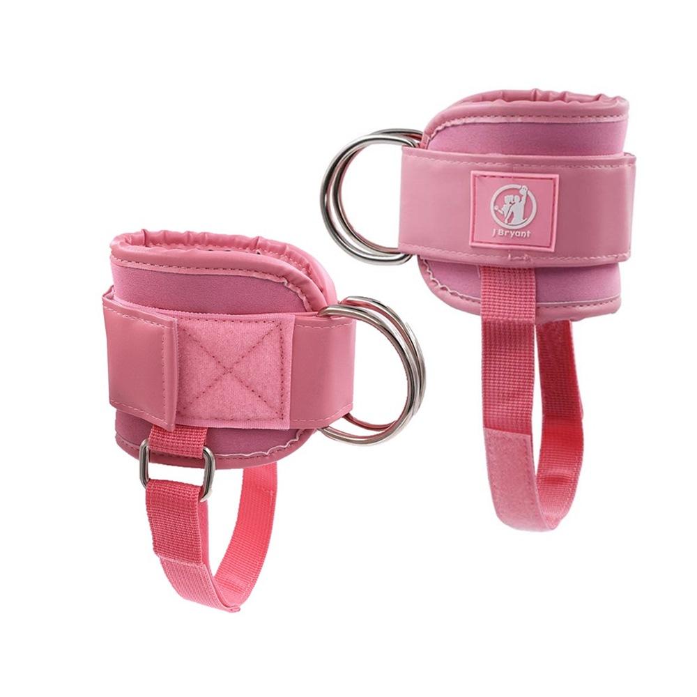 

Модернизированный ремешок на щиколотке с толстой неопреновой подкладкой для тренировок на тросе, откатах, тренировках ягодиц, разгибании ног, тренировка бедер розовый