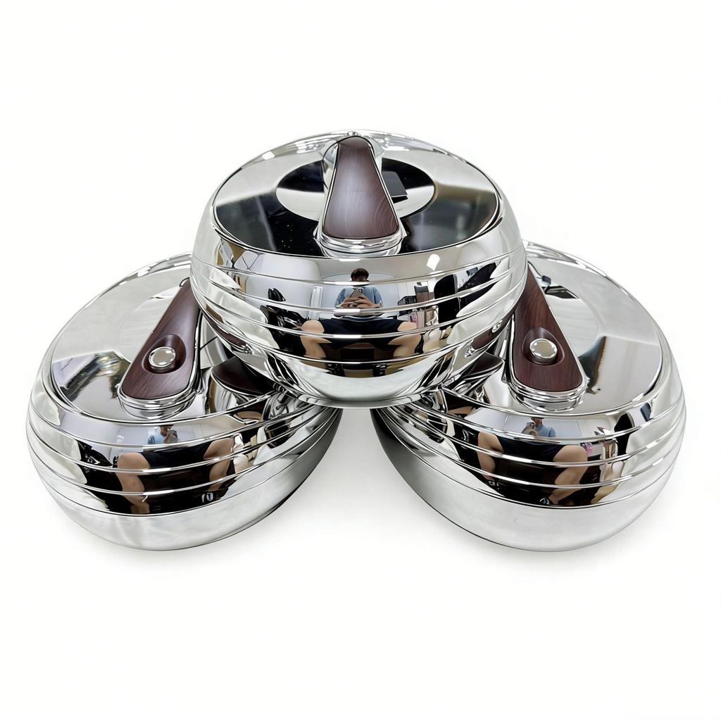 Seashell Insulated Lunch Box Set: 4L, 5L, 6L Stainless Steel, Three-Piece