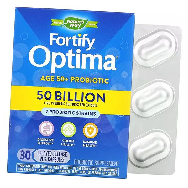 Пробиотики для взрослых 50+, Fortify Optima Probiotic Adult 50+, Nature's Way  30вегкапс (69344006)