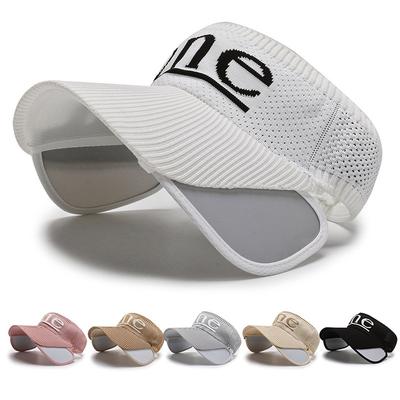 Women's Summer Sunscreen Retractable Brim Empty Top Hat Riding Outdoor Sports Letter Peak Cap Sun Hat for Men