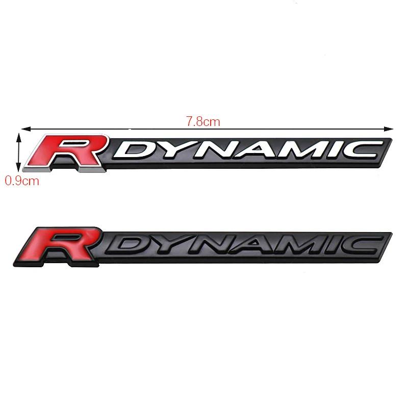 3D Kovové Logo R-DYNAMIC Znak na Bok Blatníku Auta Odznak na Zadní Kufr Nálepky Samolepky Příslušenství pro VELAR Sport Discovery Evoque HSE Defender