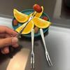 Super  Polished High  Quality Appearance Level Stainless Steel Two  Prong Dessert Fruit Fork 10PC