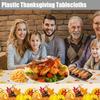 Thanksgiving Tablecloth Disposable - Fall Table Cloths Plastic Pumpkin and Maple Leaf Rectangle Table Cover Thanksgiving Party Decorations, 2 Pack