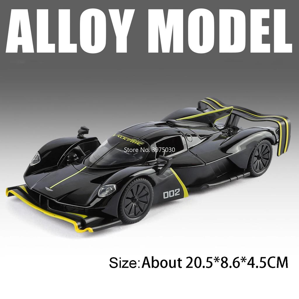 1:24 GT2 Valkyrie Model Toys Alloy Diecast Cars Doors Opened with Light Music Pull Back Miniature Vehicle Sports Car Toy for Boy