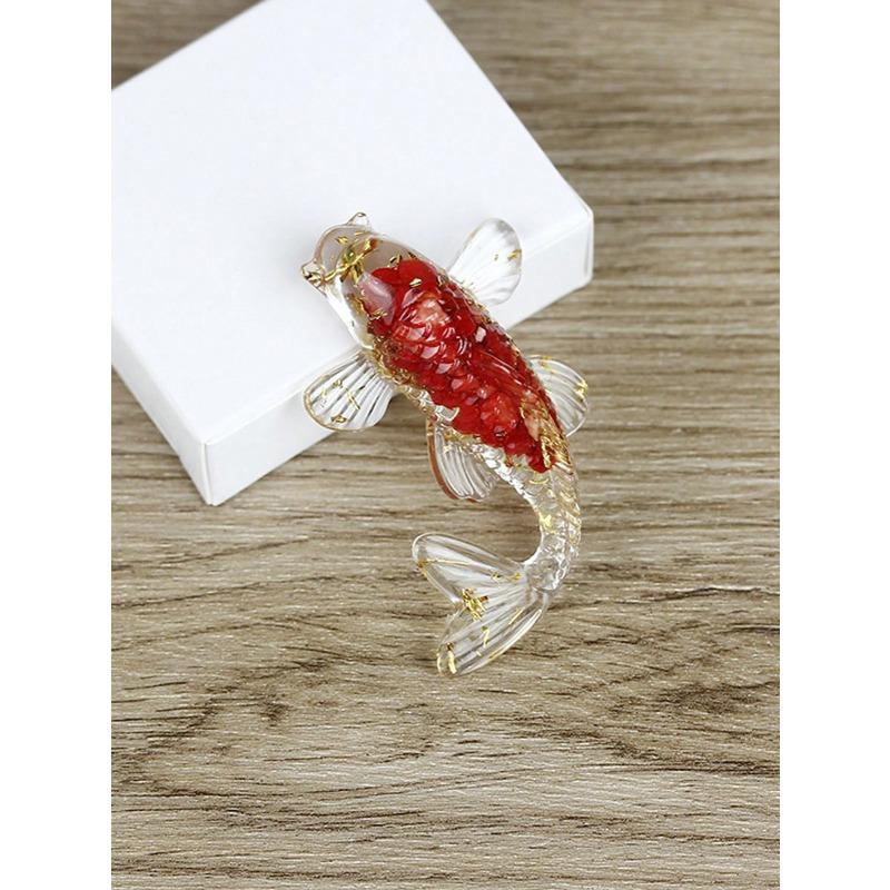 Mini Small Fish Desktop Ornament, Vintage and Personalized Koi Fish, Micro Landscape Resin Crafts, Suitable As A Small Gift for Friends