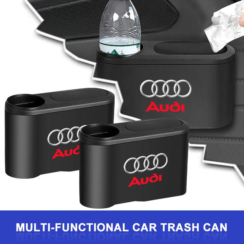 Hanging Car Trash Can Auto Emblem Garbage Box Accessories For Audi C7 C6 C5 B5 B6 B7 B8 B9 D3 Q3 Q5 Q7 TT A1 A3 A4 A5