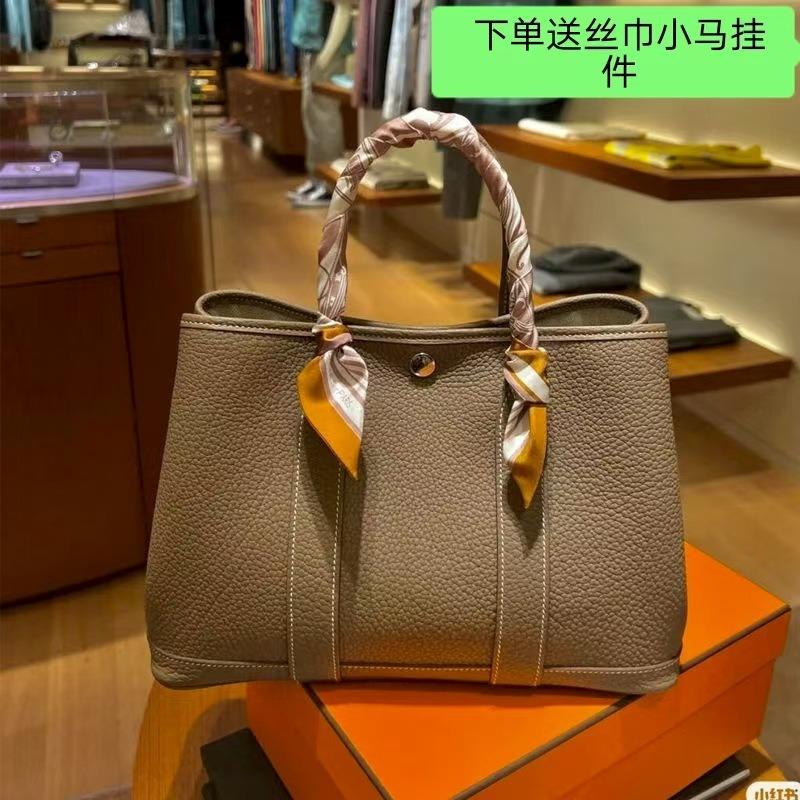 New garden bag leather tote bag cowhide handbag large capacity fashion women's bag trendy garden bag leather
