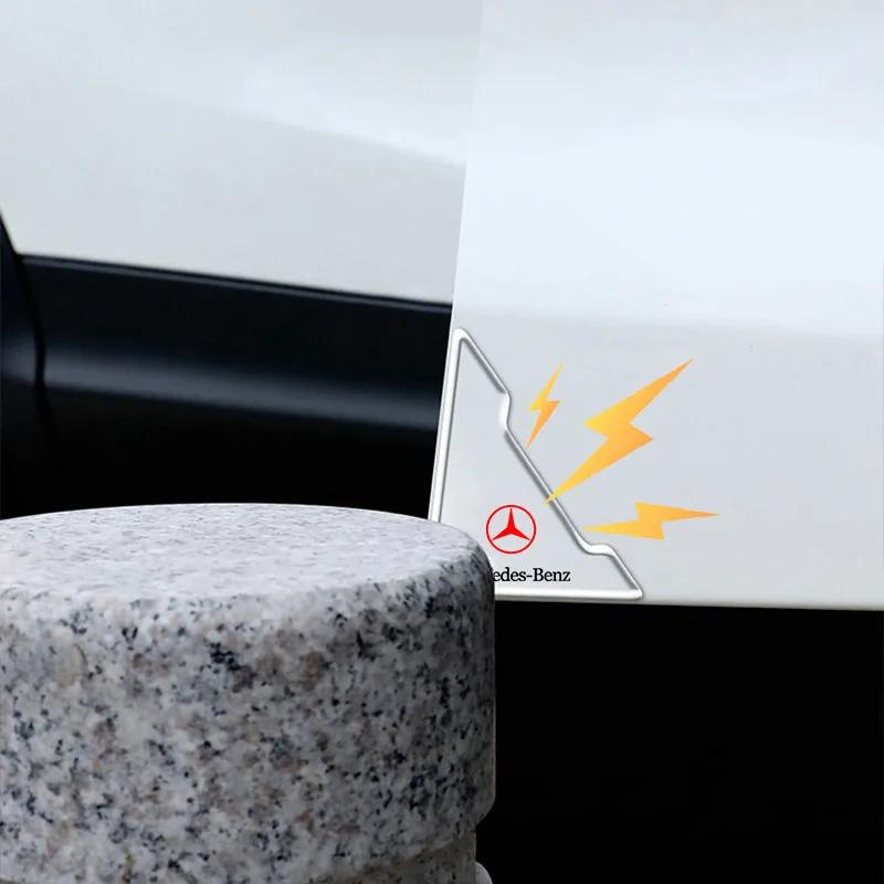 2Pcs Car Door Corner Cover Anti-Scratch Protection Sticker Emblem For Mercedes Benz AMG W205 W218 W177 W176 W169 A B C E S Class CJ7