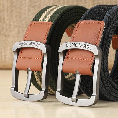 Unisex Canvas Belt With Metal Pin Buckle Adjustable Jeans Workwear Military Pants Students