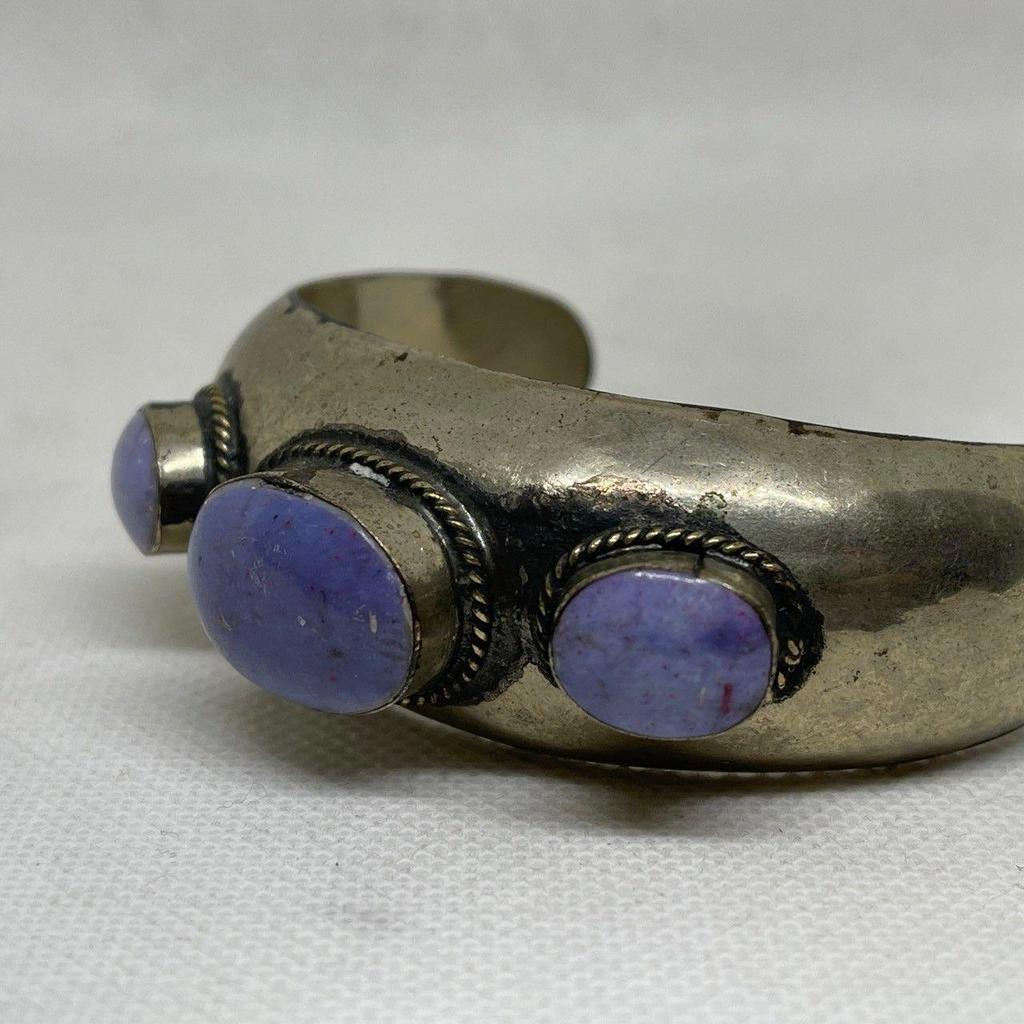 Used Purple Bangle Indian Jewelry Accessory Vintage 50s ~ 60s 70s 80s 90s Natural Stone Rustic Rare Antique Santo Domingo Men's Women's One-of-a-kind