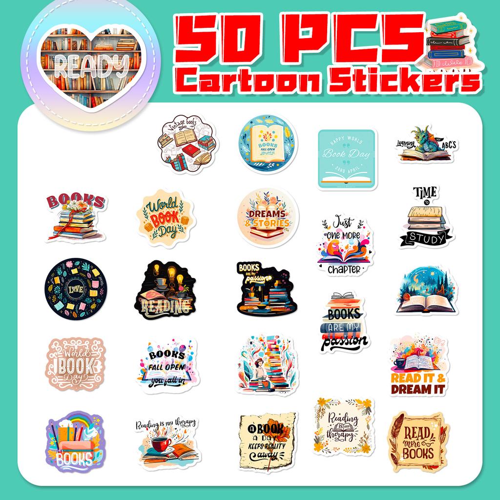 50 Reading Text Stickers Learn Reading Reading Reading Hobby Book Book Decoration