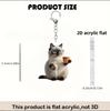 Cute 2D Siamese Cat Keychain Acrylic Kitten Backpack Car Interior Decorations Ornaments Gift for Women Lady Party Car Key Decor
