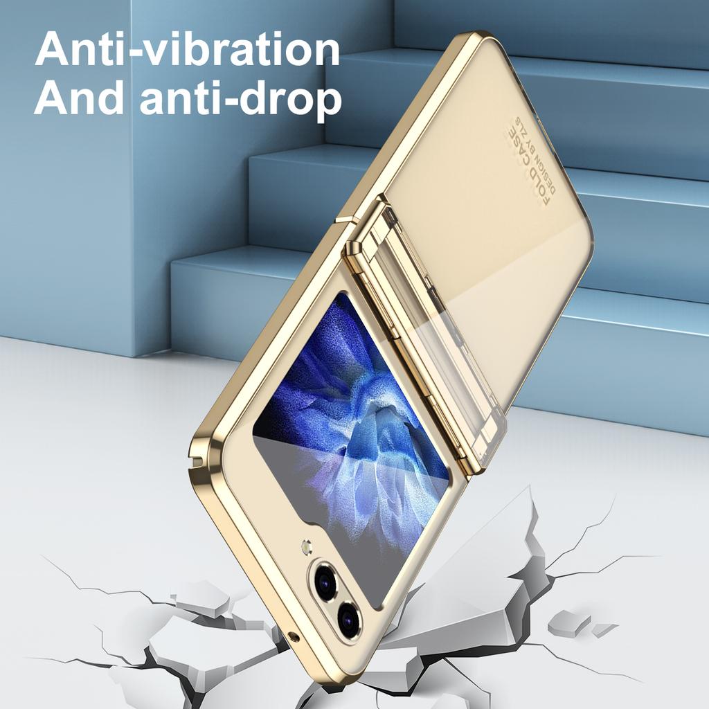 For Samsung Galaxy Z Flip6 5G/Z Flip5 5G Case Electroplating Hard PC Folding Phone Cover