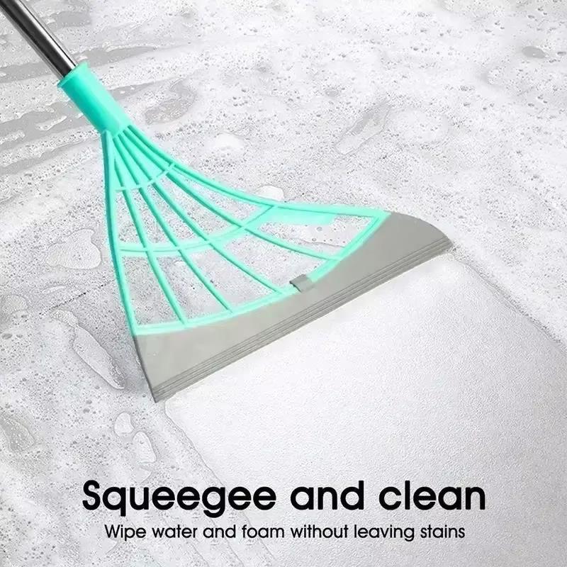 Silicone Broom Wiper Squeegee Long Handle Window Washing Mop Household Floor Glass Magic Scraper Hand-push Mirror Cleaning Tools