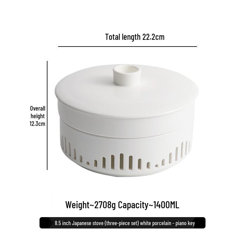 Nordic Ceramic Food Warming Dish with Candle Heater