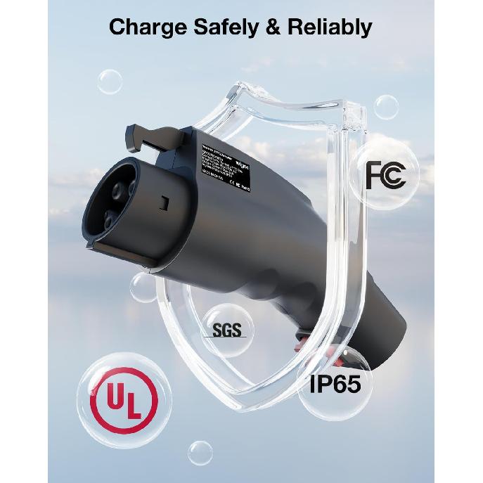Tesla to J1772 Charging Adapter [Fit for All J1772 EVs] Max 60A 250V, Adaptive Charging Power - Compatible with Tesla Gen 1 2 3