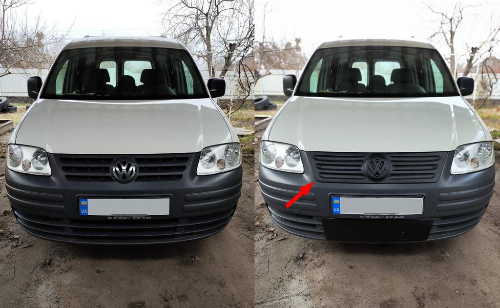 

Зимняя накладка на решетку (верхняя) Глянцевая для Volkswagen Caddy 2004-2010 гг