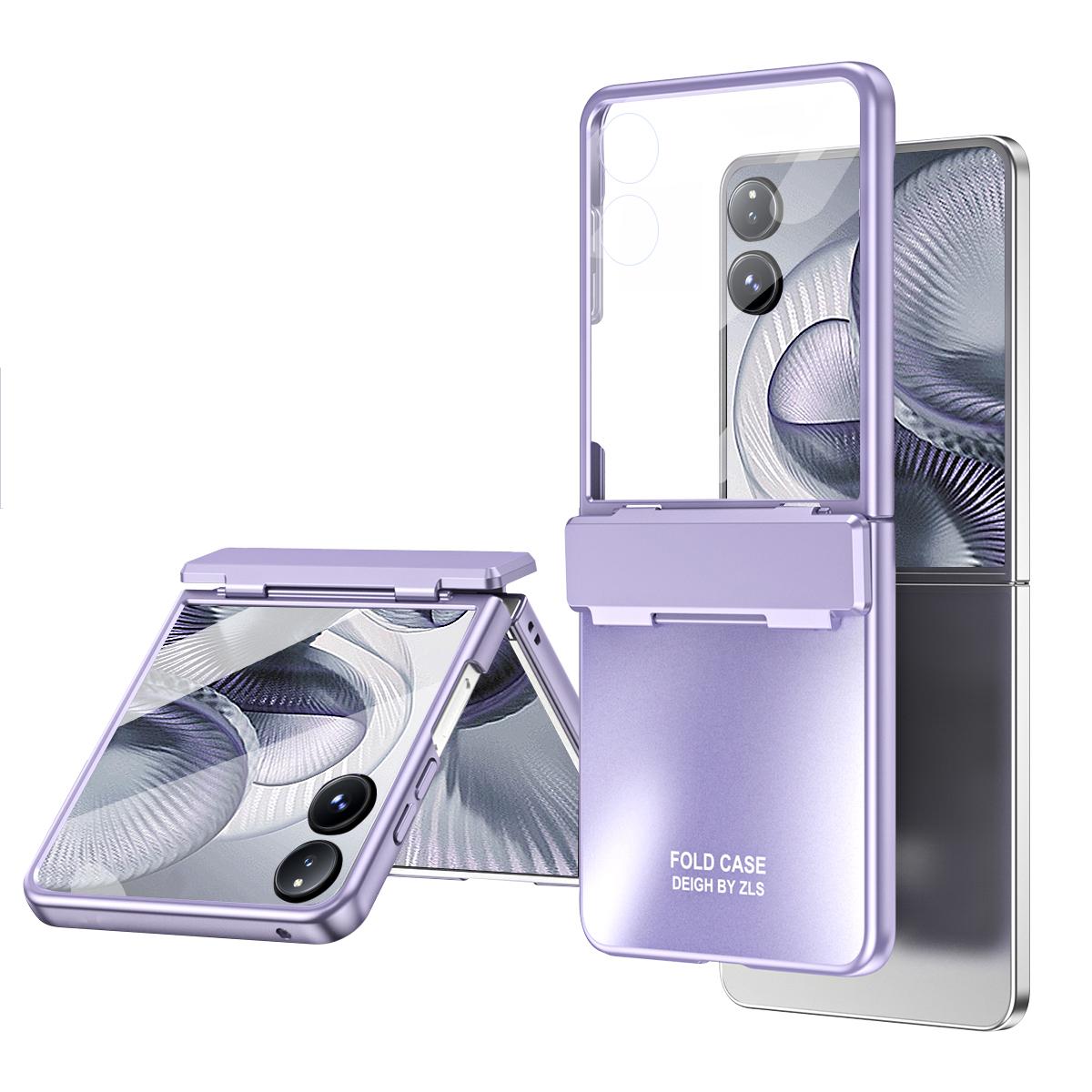 

Для Xiaomi Mix Flip 2 Чехол Гальванический Твердый ПК Защитный Чехол для Телефона с Защитной Пленкой для Экрана Purple