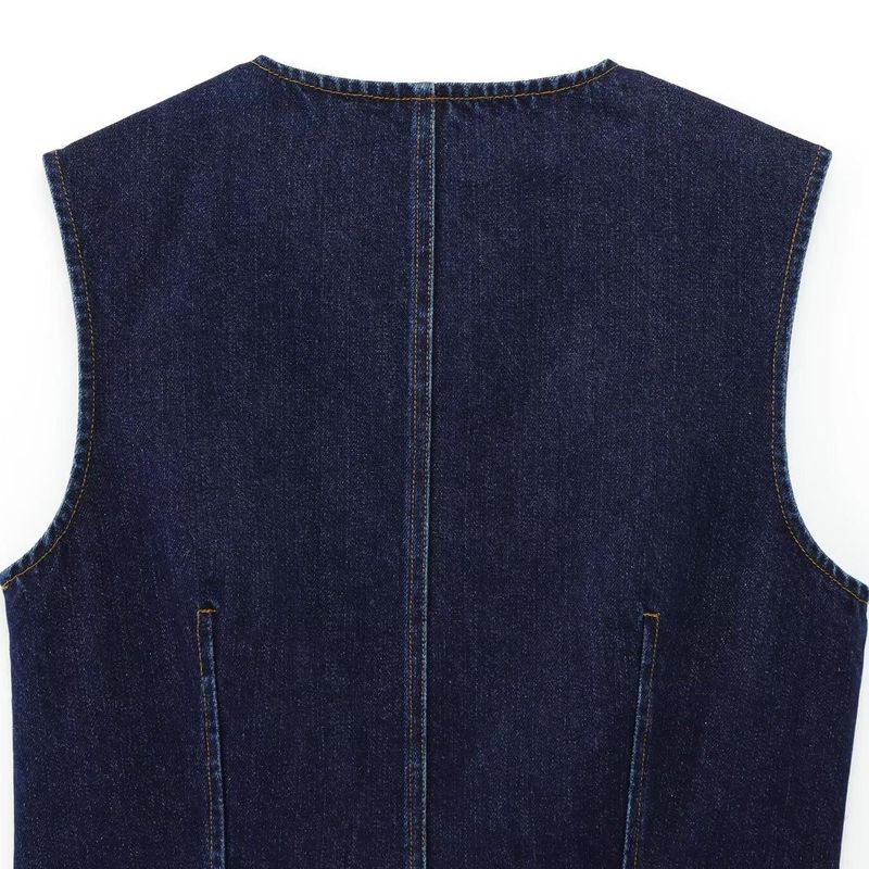 Kaslead New Arrival Women's Fashion Style Fashion Silm round Neck Denim Sleeveless Vest 126515500