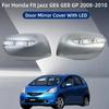 2pcs Car ABS Chrome Rearview Accessories Plated Trim For Honda Fit Jazz GE6 GE8 GP 2008 2009 2010 Door Mirror Cover With LED