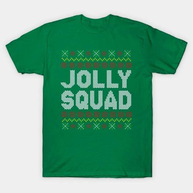 Jolly Squad Christmas Ugly Sweater Pattern Made in Australia T-Shirt 4XL