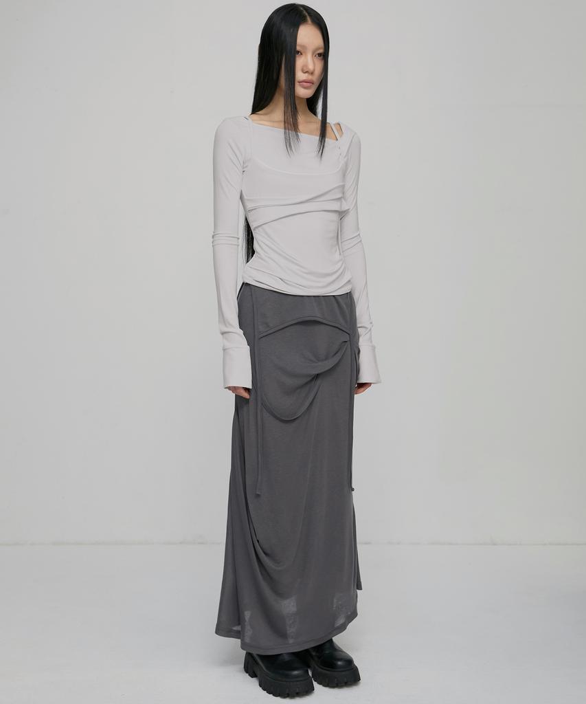 Peulleeoeob Layered Bustier Long Sleeve (Fl-105_Cloud White)