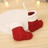 Christmas Knitted Sock Red Green Xmas Tree Hanging Mini-Sock for Home Party Table Decoration Noel Pendant Kids Gift Supplies