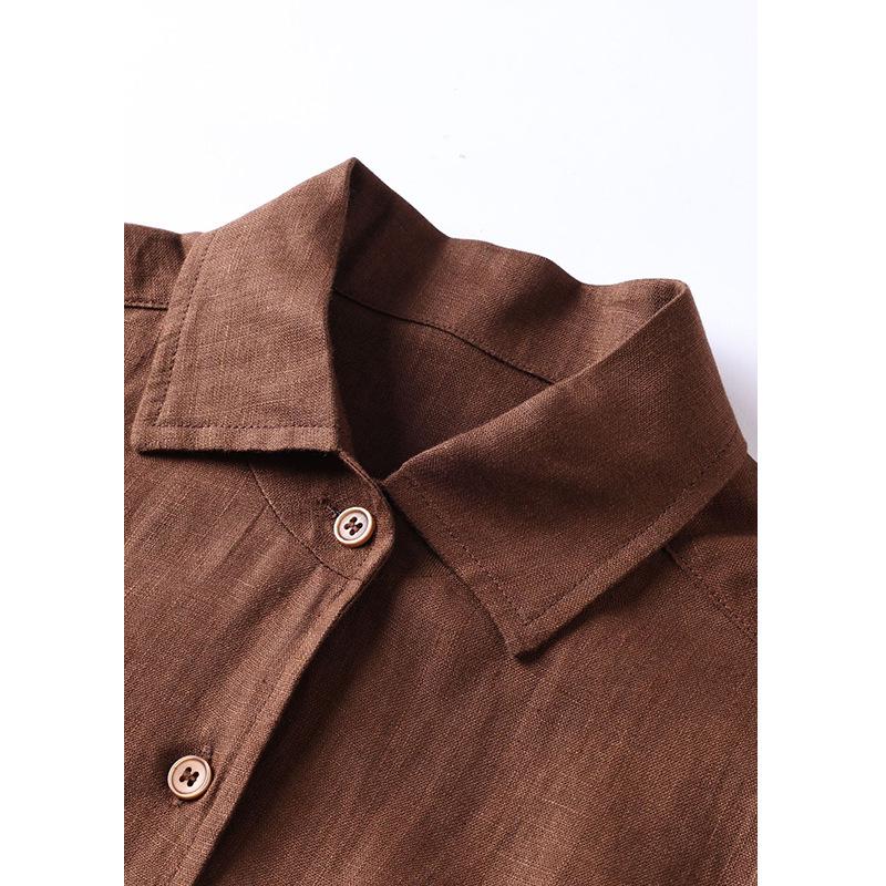 Women's 2025 Fall/Winter Long Sleeve Linen Shirt - Elegant Commuter Layering Top
