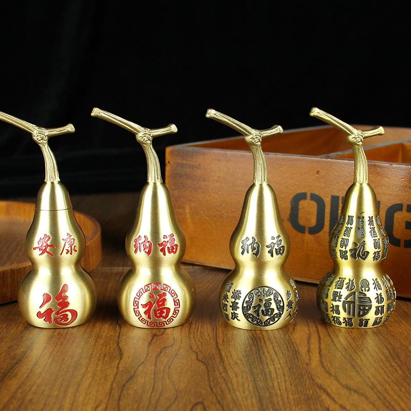 Tangteng Baifu Nafu Copper Gourd Desktop Ornament Medium Home Study Desktop Fuzi Baifu Gourd