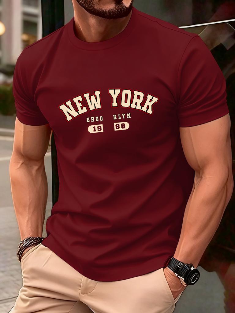 New York Brooklyn 1988 Letter Design Men TShirts Fashion Short Sleeve AllMatch Cotton Soft T Shirt Summer Unisex Loose Clothes