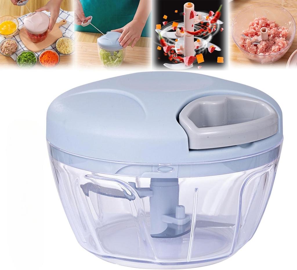 Picadora manual de 500/900 ml, trituradora de ajo y cebolla para el hogar, picadora de alimentos y verduras, picadora de carne de corte rápido, accesorios de herramientas de cocina
