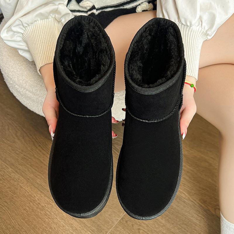 Snow boots women's 2025 new shoes winter fashion snow cotton shoes flat comfortable warm versatile snow cotton short boots