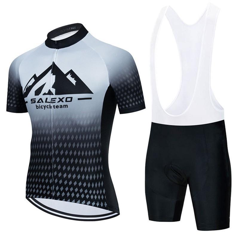 SALEXO Men s Sweat-absorbing Cycling Suit Gear Bicycle Short-sleeve Breathable Mountain Bike Clothing L