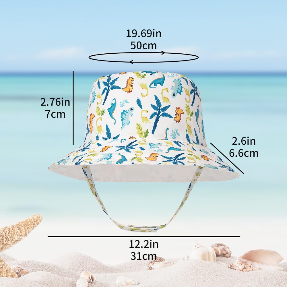 Baby-Eimerhut Atmungsaktiv Anti-UV Beidseitig Säuglings-Fischerhut Cartoon-Aufdruck Frühling Sommer Outdoor Reise Strandhut