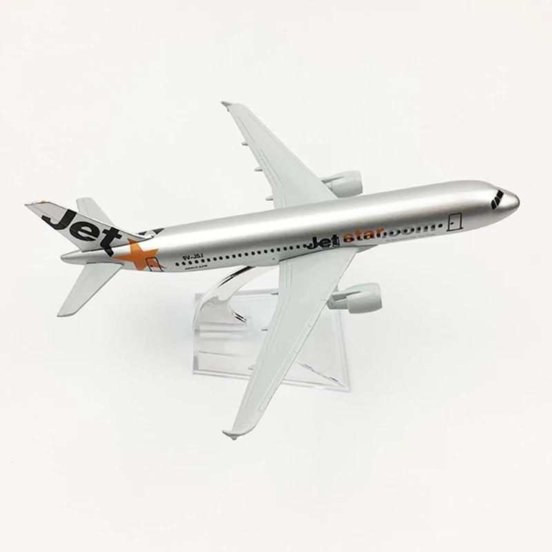 Scale Aircraft Model 16cm for Jetstar Airways Airbus A320 Simulation Airplanes Decoration Die-cast Plane Model with Bracket
