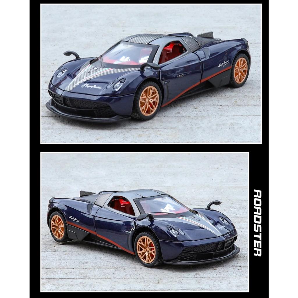 1/32 Pagani Huayra BC Supercar Alloy Muscle Car Model Sound and Light Pull Back Children's Toy Collectibles Birthday Gift